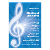 Barre-Batte rougeoyante Mitzvah de clef triple Invitations Personnalisées