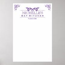 Barre-Batte vintage Mitzvah de typographie Signe-D Affiches
