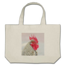 Barred Plymouth Rock Chicken Tote Bags