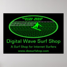 Barrel Digital Wave Shore Perspective Poster