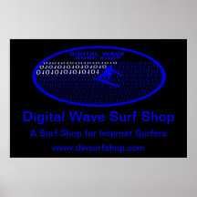 Barrel Digital Wave Shore Perspective Poster