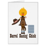 Barrel Racing Chick Greeting Card