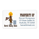 Barrel Racing Chick Personalized Labels