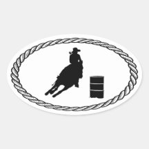 Barrel Racing Euro Style Oval Sticker