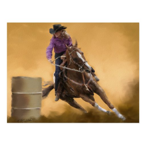 Barrel racing Post Card