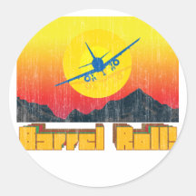 Barrel Roll Retro 2 Round Stickers