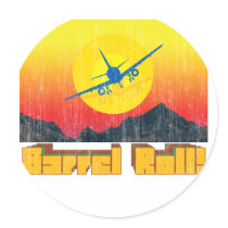 Barrel Roll Retro 2 Round Stickers