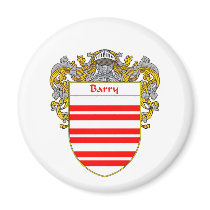 Barry Coat of Arms/Family Crest (Mantled) Magnet