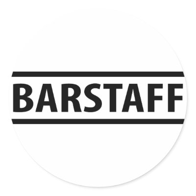 barstaff waiter icon round sticker by Tomaniac