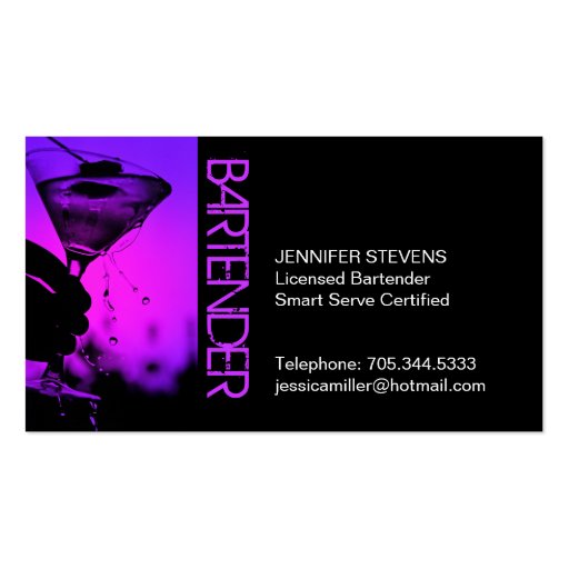 Bartender Business Card