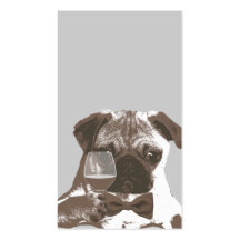 Bartender Pug Dog & Wine Business Card