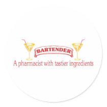 Bartender Round Stickers