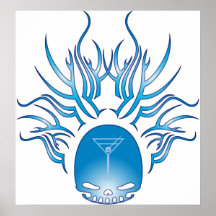 Bartending Skull Print