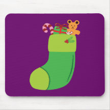 Bas vert de Noël Tapis De Souris