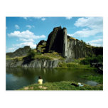 Basalt rock formation, Devil's Wall, Czech Republi Postcard