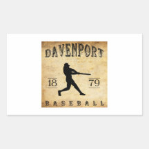 Base-ball 1879 de Davenport Iowa Adhésifs