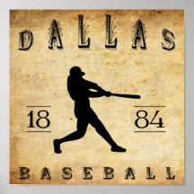 Base-ball 1884 de Dallas le Texas Posters