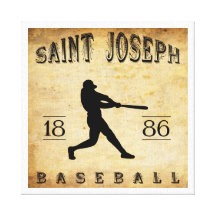 Base-ball 1886 de St Joseph Missouri Toile Tendue Sur Châssis