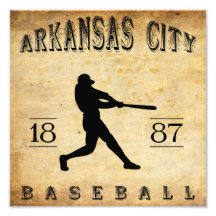 Base-ball 1887 du Kansas de ville de l'Arkansas Impressions Photo