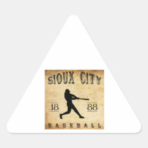 Base-ball 1888 de Sioux City Iowa Autocollant En Triangle