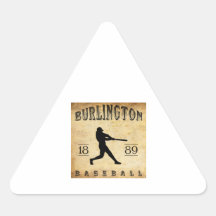 Base-ball 1889 de Burlington Iowa Stickers En Triangle
