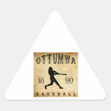 Base-ball 1890 d'Ottumwa Iowa Autocollant En Triangle