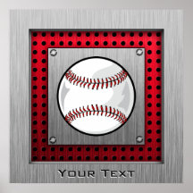 Base-ball ; Regard en aluminium balayé Affiche