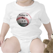 Baseball 1st Birthday Baby Shirt for Baby Pictures