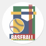 Baseball Abstract Round Stickers