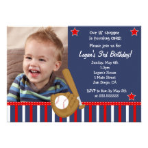 Baseball All Star Birthday Invitations