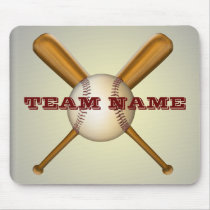Baseball and Crossed Bats Customizable