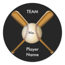 Baseball and Crossed Bats Customizable