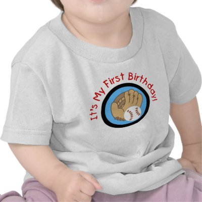 Baseball and Glove 1st Birthday Tshirts and Gifts by kids_birthdays