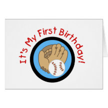 Baseball and Glove 1st Birthday Tshirts and Gifts Cards
