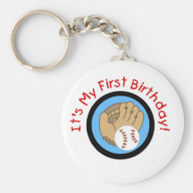 Baseball and Glove 1st Birthday Tshirts and Gifts Keychains
