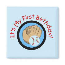 Baseball and Glove 1st Birthday Tshirts and Gifts Magnet