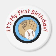 Baseball and Glove 1st Birthday Tshirts and Gifts Fridge Magnets