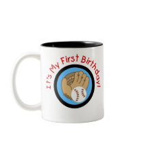 Baseball and Glove 1st Birthday Tshirts and Gifts Mugs