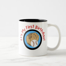 Baseball and Glove 1st Birthday Tshirts and Gifts Mugs