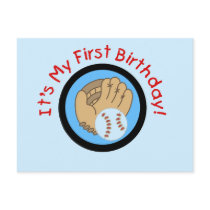 Baseball and Glove 1st Birthday Tshirts and Gifts Postcard