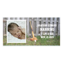 Baseball Baby Announcement Picture Card