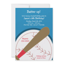 BASEBALL Batter Up Birthday Invitation