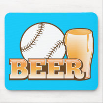 BASEBALL & BEER design by The Beer Shop Mousepad