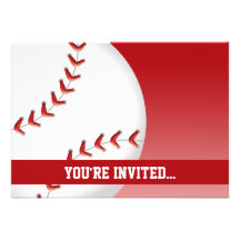 Baseball Birthday Custom Invitations
