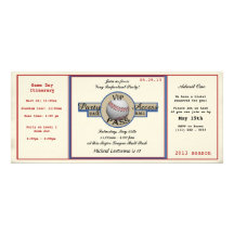 Baseball Birthday Field Pass Party Access Personalized Invites