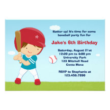 Baseball Birthday Party Invitation