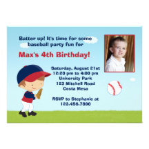Baseball Birthday Party Invitation