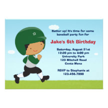 Baseball Birthday Party Invitation