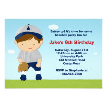 Baseball Birthday Party Invitation