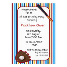 Baseball Birthday Party Invitation